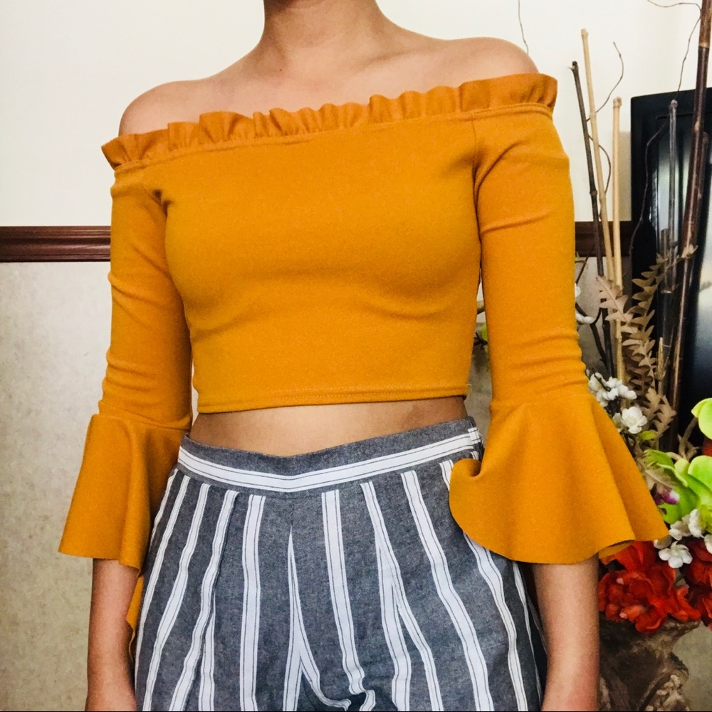 Yellow off the shoulder top